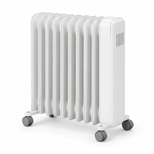 Oil-filled radiator heater on wheels